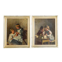 PETERS, PIETRONELLA (Stuttgart 1848-1924), Paar Kinderbildnisse,