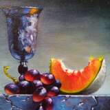 Painting “Still life with a goblet and grapes”, Canvas on the subframe, Oil paint, Impressionist, Still life, Russia, 2020 - photo 4