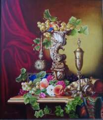 "Fruit in an ivory vase".