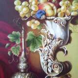 Gemälde „Obst in einer Elfenbeinvase.“, Leinen, Ölfarbe, Klassizismus, Stillleben, 2018 - Foto 2