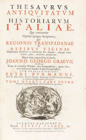 GRAEVIUS, Johann Georg (1632-1703) - [COLLEZIONE DI TAVOLE DA:] - Thesaurus antiquitatum et historiarum Italiae. She give: Petrus Vander, 1704-1722. - фото 1