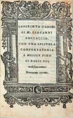 BOCCACCIO, Giovanni (1313-1375) - Laberinto d'amore. Venice: Bindoni e Pasini, 1529. 