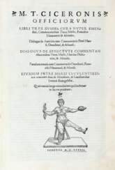 CICERONE, Marco Tullio (106 A.C.-43 A.C.) - Officiorum libri tres summa cura nuper emendati. Venice: Officina Venturini Rosinello, 1542. 