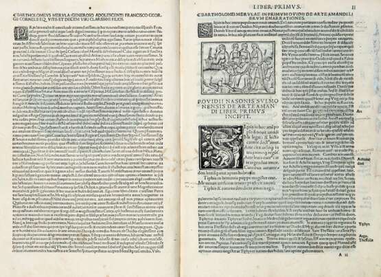 OVIDIO (43 a.C.-17? d.C. ) - Arte Amandi. Venice: [s.e., ma attribuito a Tacuino], 1516. - Foto 1