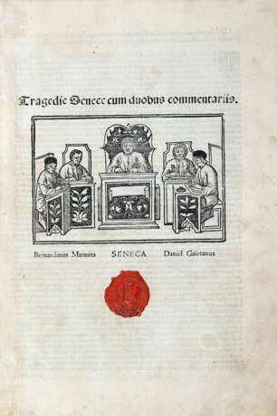 SENECA, Lucio Anneo (ca. 3 B.C.- 65 A.D.) - Tragedie Senece cum duobus commentariis. Venice: Filippo Pinzi, 1510. - фото 1