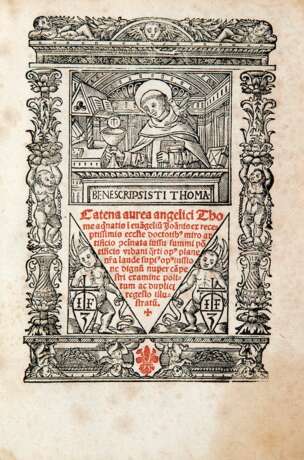 TOMMASO D'AQUINO (1225-1274) - Catena aurea..in evangelium. Joannes; Lucas. Florence: Giunta, 1531.  - photo 2
