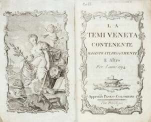 [VENEZIA] - La Temi Veneta: 5 annate del celebre almanacco veneziano. - Venice: Paolo Colombani, 1777, 1788, 1792, 1794 e 1796. 