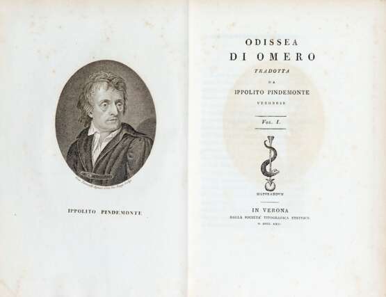 PINDEMONTE, Ippolito (1753-1828) - OMERO - Odissea di Omero. Verona: Società tipografica editrice, 1822. - фото 1
