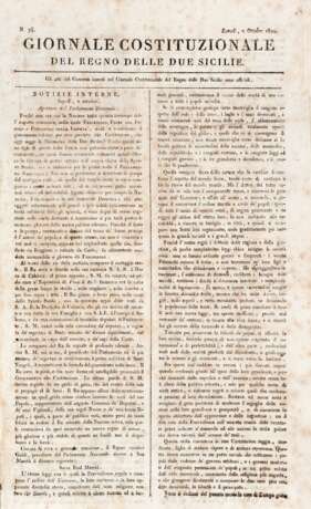 [RISORGIMENTO] - Giornale Costituzionale delle Due Sicilie. Naples: 1820. - Foto 1