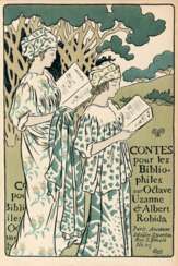 [ROBIDA] - Una serie di opere che includono ROBIDA, A. e Octave Uzanne. Contes pour les Bibliophiles. Parigi: 1895. Copia n. 527 di 1,000 esemplari in pregiato marocchino rosso firmato Carayon. 