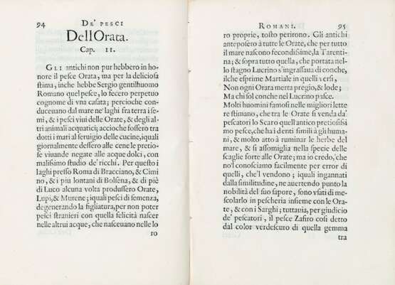 GIOVIO, Paolo (1483-1552) - Libro de' pesci romani. Venice: Gualtieri, 1560. - photo 2