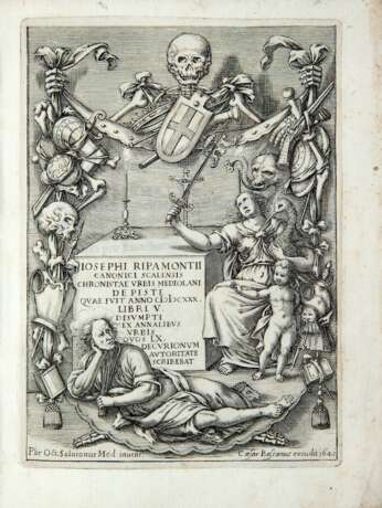 RIPAMONTI, Giuseppe (1573-1643) - De peste quae fuit anno 1630 libri V. Milan: Giuseppe e Giulio Cesare Malatesta, 1641. - Foto 1