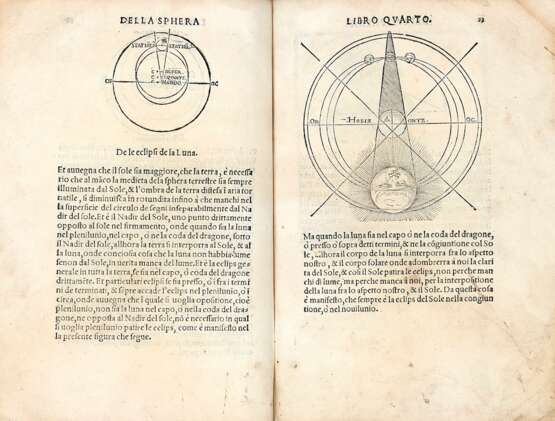 SACROBOSCO, Giovanni (1195-1256) - BRUCIOLI, Antonio (1498-1566) - Trattato della Sphera.. tradotto in lingua italiana per Antonio Brucioli. Venice: Brucioli, 1543.  - photo 2