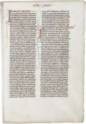 EINZELSEITE AUS EINER BIBEL Frankreich, 15. Jahrhundert