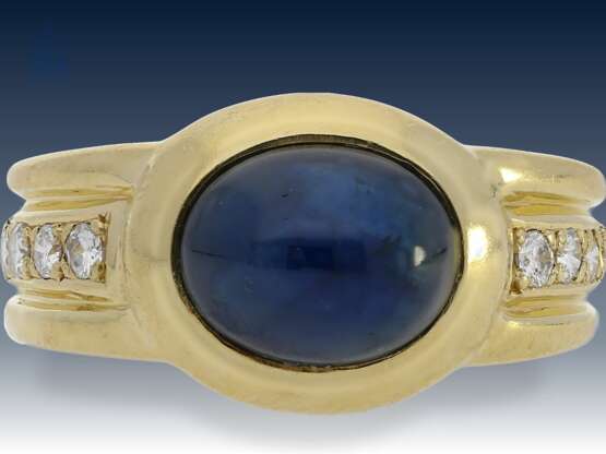 Ring: dekorativer, ehemals teurer vintage Saphir/Brillant-Damenring - Foto 2