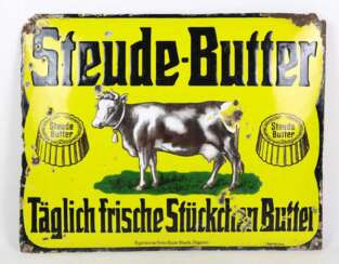 Emailleschild *Steude Butter* Chemnitz 