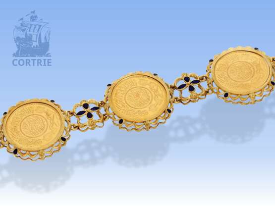 Armband: außergewöhnliches vintage Münzarmband, signiert Fabor, 18K Gold - фото 2
