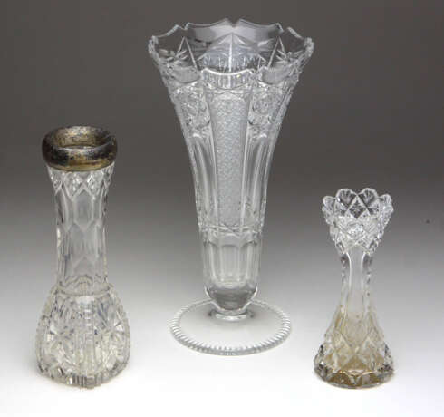 Kristall Vase mit Silberrand unter anderem - фото 1