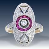Ring: ausgesprochen schöner Art déco Rubin/Diamantring, ca. 1925 - фото 1