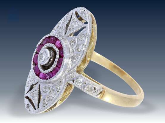 Ring: ausgesprochen schöner Art déco Rubin/Diamantring, ca. 1925 - Foto 2