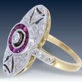 Ring: ausgesprochen schöner Art déco Rubin/Diamantring, ca. 1925 - фото 2