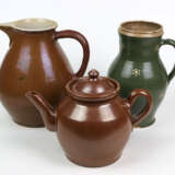 3 Keramikteile Bunzlau um 1910/20 - photo 1