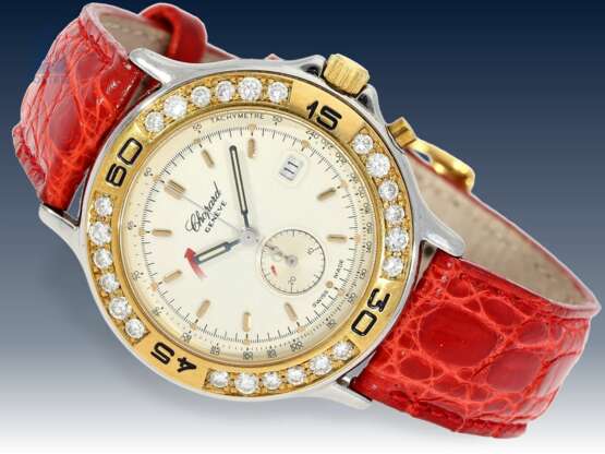 Armbanduhr: edler Damenchronograph, Chopard "Mille Miglia Diamonds" Ref.8163 mit Box & Papieren, 90er Jahre - фото 2