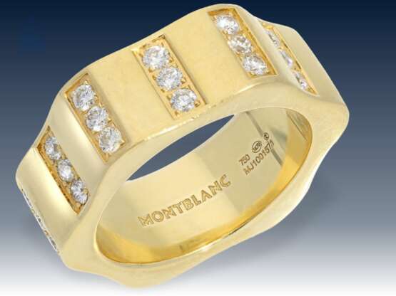 Ring: äußerst massiver und hochwertiger Designer-Brillant/Goldschmiedering aus dem Hause Montblanc - photo 1