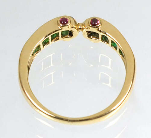 Smaragd Rubin Ring Gelbgold 750 - Foto 2