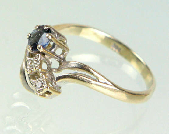 Saphir Brillant Ring Gelbgold 585 - Foto 2