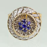 Saphir Diamant Ring Gelbgold/WG 750 - фото 1