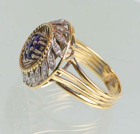 Saphir Diamant Ring Gelbgold/WG 750 - photo 2