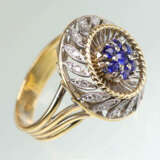 Saphir Diamant Ring Gelbgold/WG 750 - Foto 4