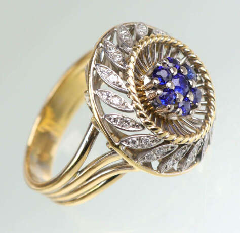 Saphir Diamant Ring Gelbgold/WG 750 - photo 4
