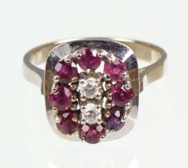 Rubin Brillant Ring Weissgold 585