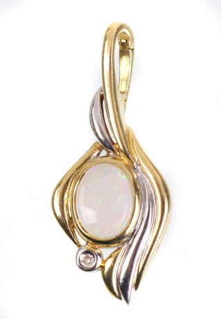 Design Opal Brillant Anhänger Gelbgold 585 - Foto 1