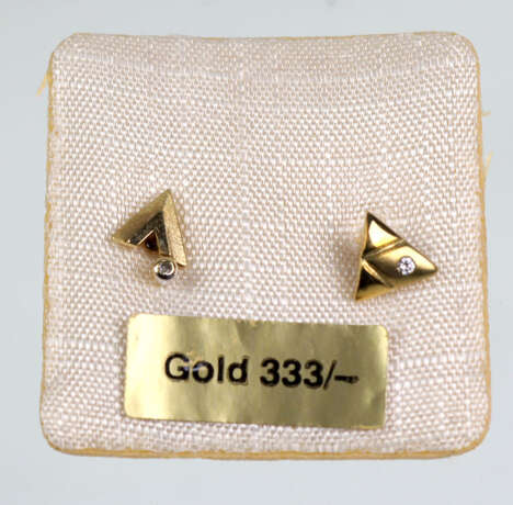 2 Diamant Ohrstecker Gelbgold 585/333 - фото 1
