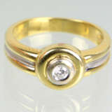 Diamant Solitär Ring Gelbgold/WG 585 - Foto 1