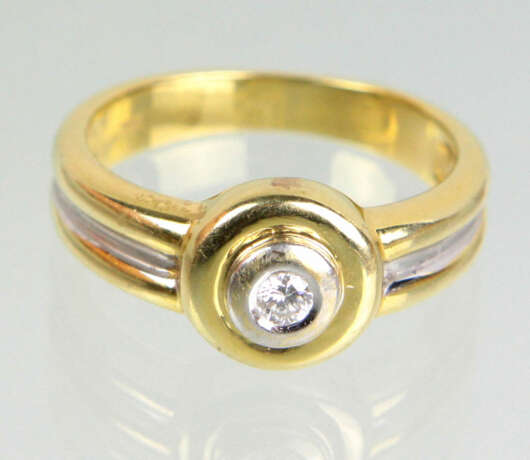Diamant Solitär Ring Gelbgold/WG 585 - фото 1
