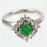 Smaragd Brillant Ring Weissgold 585 - фото 1