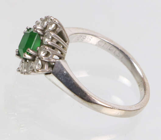Smaragd Brillant Ring Weissgold 585 - photo 2