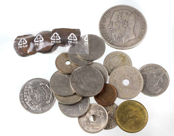 Kursmünzen Belgien 1862/1914 unter anderem - фото 1