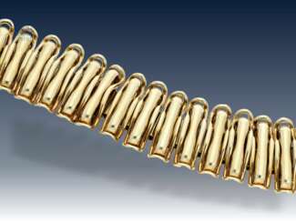 Armband: sehr schweres, breites und äußerst dekoratives vintage Goldschmiedearmband