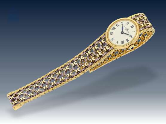 Armbanduhr: sehr seltene, vintage Damenuhr von Baume & Mercier Geneve Ref.38233 mit emailliertem Armband und Originalbox, ca.1975 - photo 4