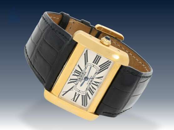 Armbanduhr: hochwertige automatische Herrenuhr, Cartier Tank Divan XL, Ref:2603, 18K Gold, ca.2005 - photo 3