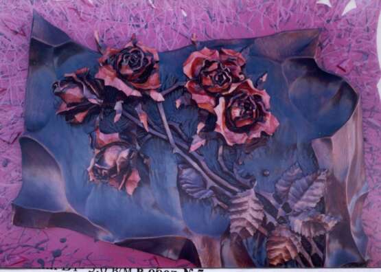 Painting “Roses.”, Wood, Mixed media, Arts & Crafts (1880-1910), 2004 - photo 2