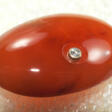 CARNELIAN cabochon with incrusted diamond. - One click purchase