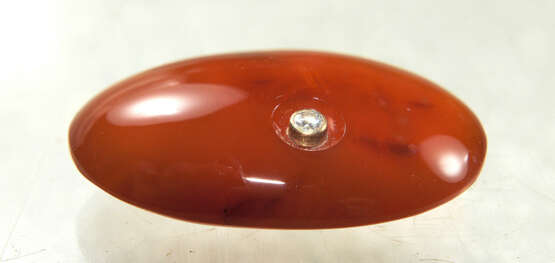 Ring “CARNELIAN cabochon with incrusted diamond.”, Mixed media, 2005 - photo 4