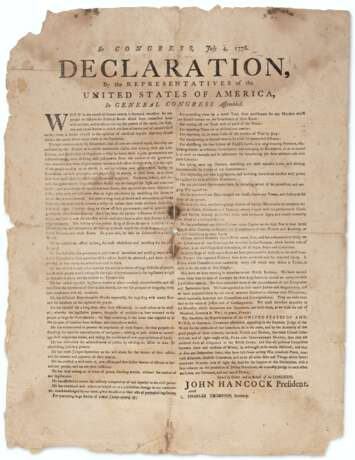 A CONTEMPOARY BROADSIDE EDITION OF THE DECLARATION OF INDEPE... - фото 1
