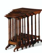 THE JOHN L MANNING SET OF SIX CLASSICAL ROSEWOOD NESTING TAB...